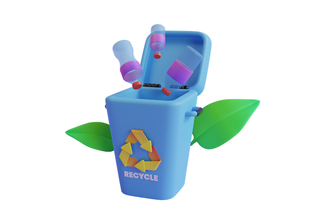 Plastikflaschen recyceln  3D Icon