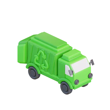 3 D Illustration Of Recycling Garbage Truck 3D Icon
