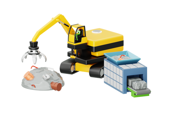 Recycling und Wiederverwendung von Altmetall 3D Icon