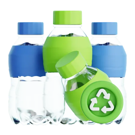 Recycling von Plastikflaschen  3D Icon