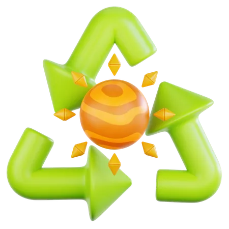 Solarenergie recyceln  3D Icon