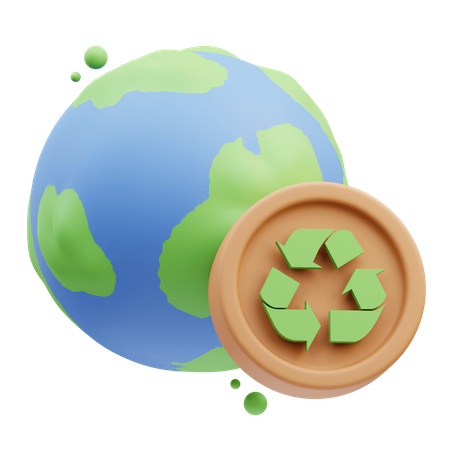 Recycling Welt  3D Icon