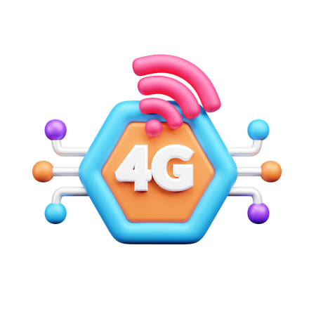 Red 4G  3D Icon