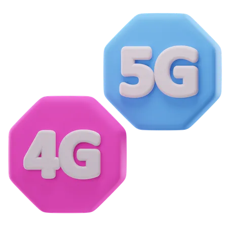 Red 4g y 5g  3D Icon