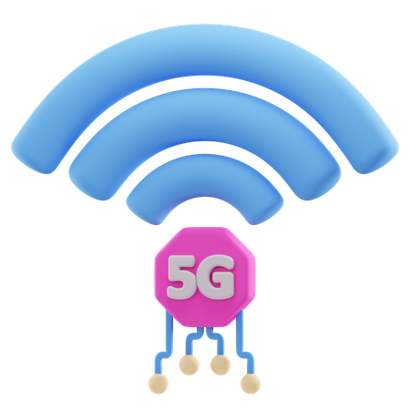 Red 5G  3D Icon