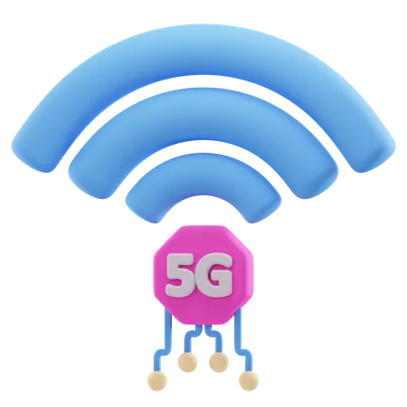 Red 5G  3D Icon