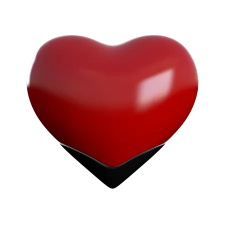 Red and Black Heart  3D Icon
