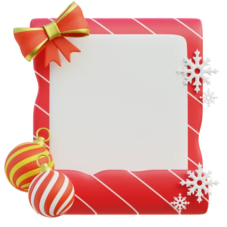 Red And White Christmas Frame  3D Icon