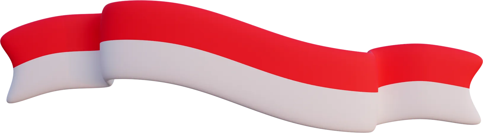 Red and White Ribbon  3D Icon