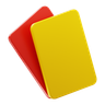 red and yellow card 3d logo