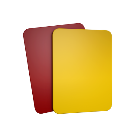 Red and Yellow Cards  3D Icon