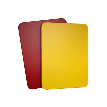 Red and Yellow Cards  3D Icon