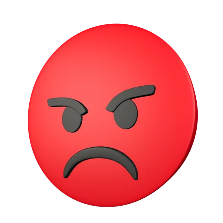 Red Angry Face  3D Icon