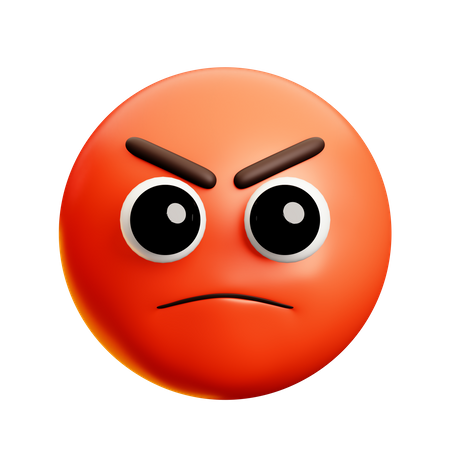 Red Angry Face  3D Icon