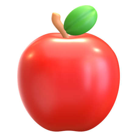 Red Apple  3D Illustration