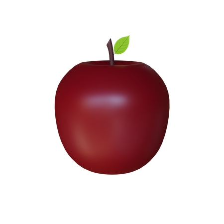 Red Apple 3D Illustration