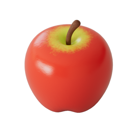 Red Apple 3D Illustration
