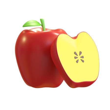 Red Apple Fruit  3D Illustration