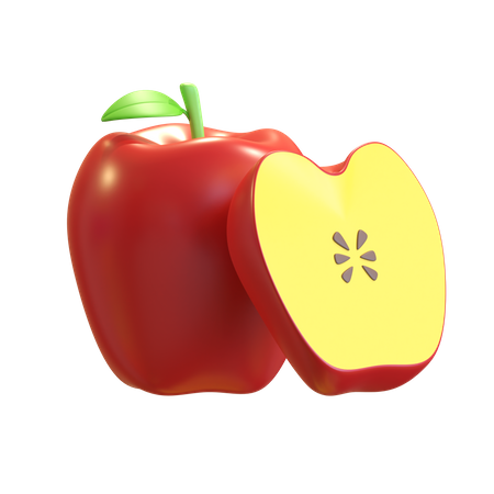 Red Apple Fruit 3D Illustration