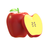 red apple fruit 3d logo