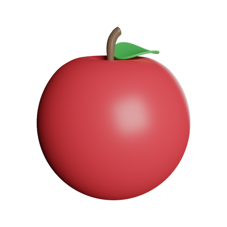 Red Apple Fruit 3D Illustration