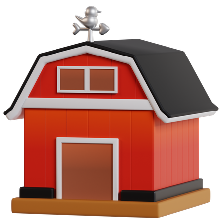 Red Barn In Agriculture  3D Icon