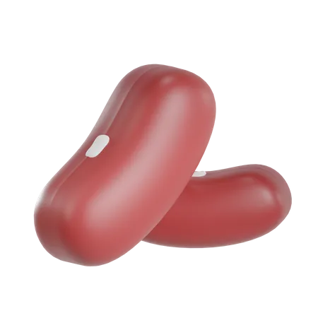Red Bean 3D Illustration