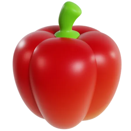 Red Bell Pepper  3D Icon