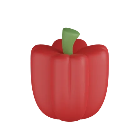 Red Bell Pepper  3D Icon