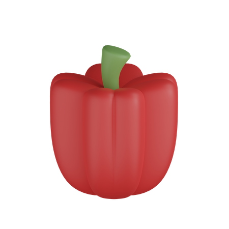 Red Bell Pepper  3D Icon