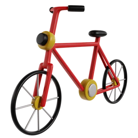 Red Bicycle Eco Friendly Transportation  3D Icon