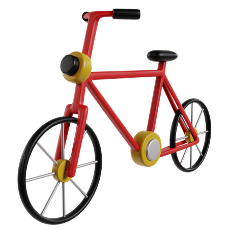 Red Bicycle Eco Friendly Transportation  3D Icon