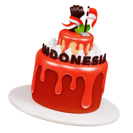 Red Birthday Cake  3D Icon