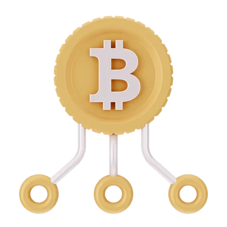 Red bitcoin  3D Icon