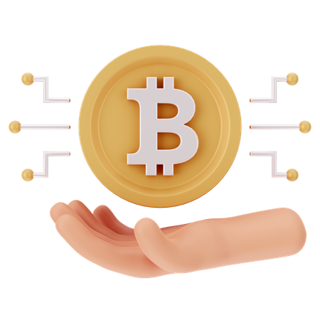 Red bitcoin  3D Icon