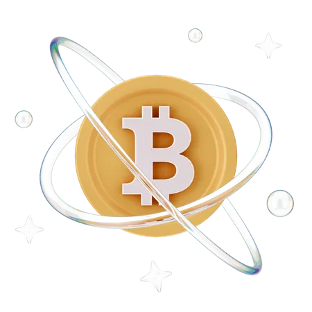 Red bitcoin  3D Icon