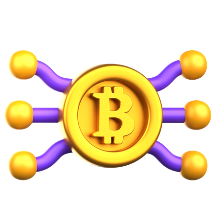 Red bitcoin  3D Icon