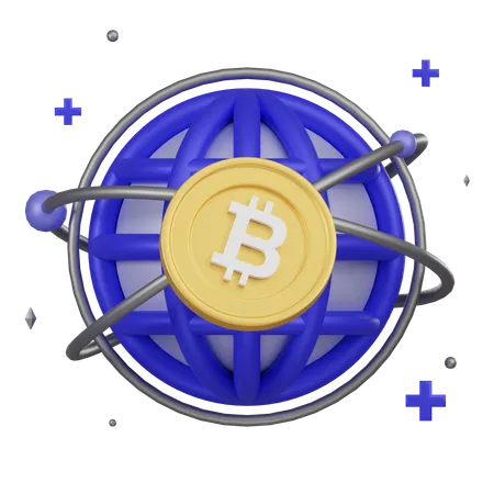 Red bitcoin  3D Icon