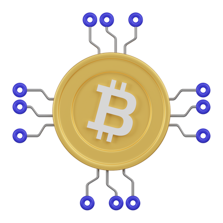 Red bitcoin  3D Icon