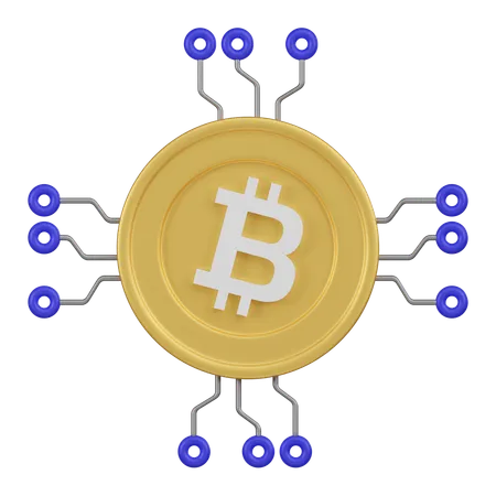 Red bitcoin  3D Icon