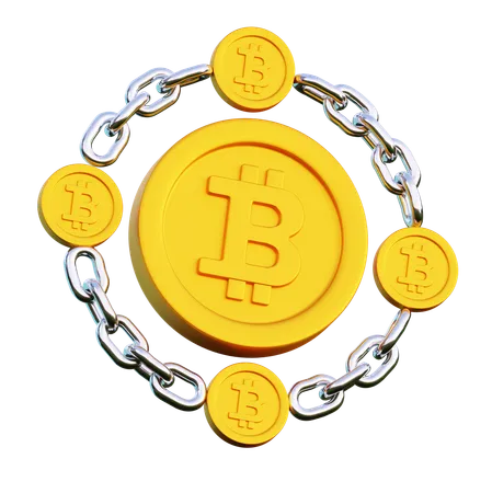 Red bitcoin  3D Icon