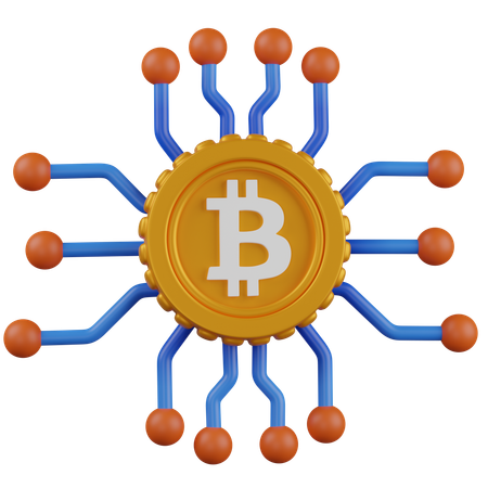 Red bitcoin  3D Icon