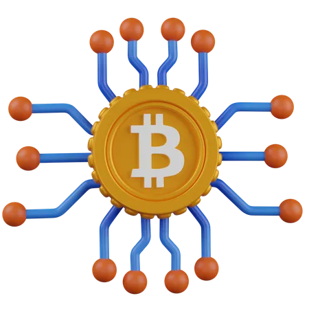 Red bitcoin  3D Icon