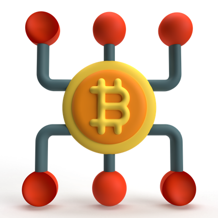 Red bitcoin  3D Icon