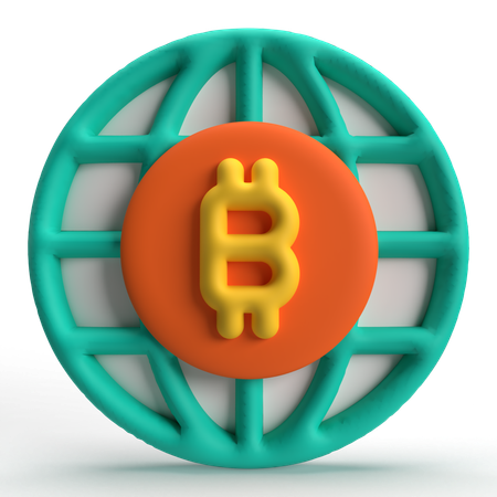 Red bitcoin  3D Icon