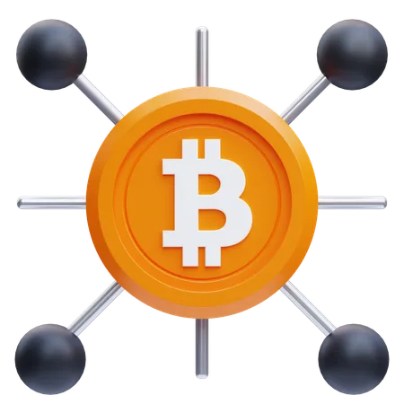 Red bitcoin  3D Icon