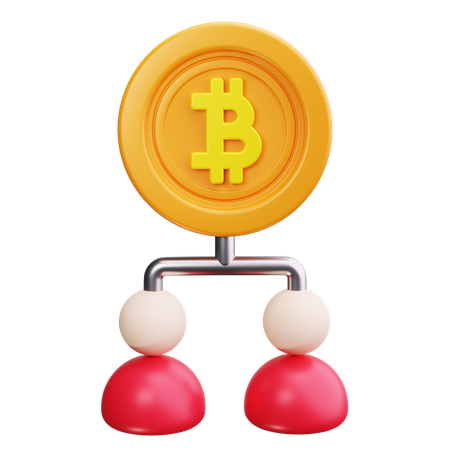 Red bitcoin  3D Icon