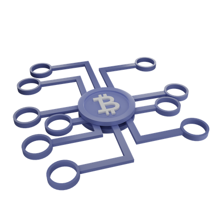 Red bitcoin  3D Illustration