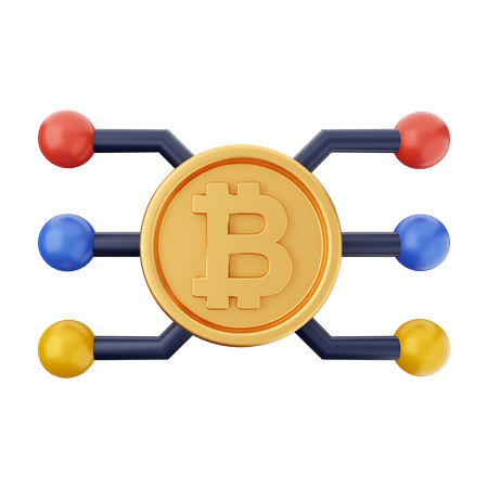 Red bitcoin  3D Icon