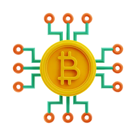 Red bitcoin  3D Icon